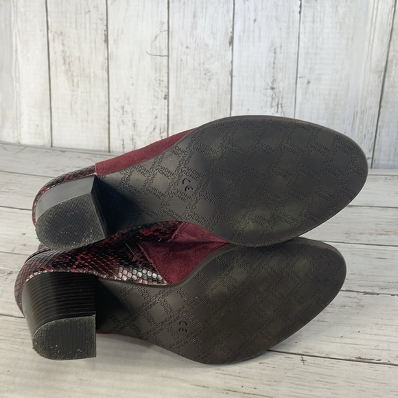 Vionic Burgundy Naomi Women's Suede Snake Embossed Water-Resistant Boots - Picture 8 of 11